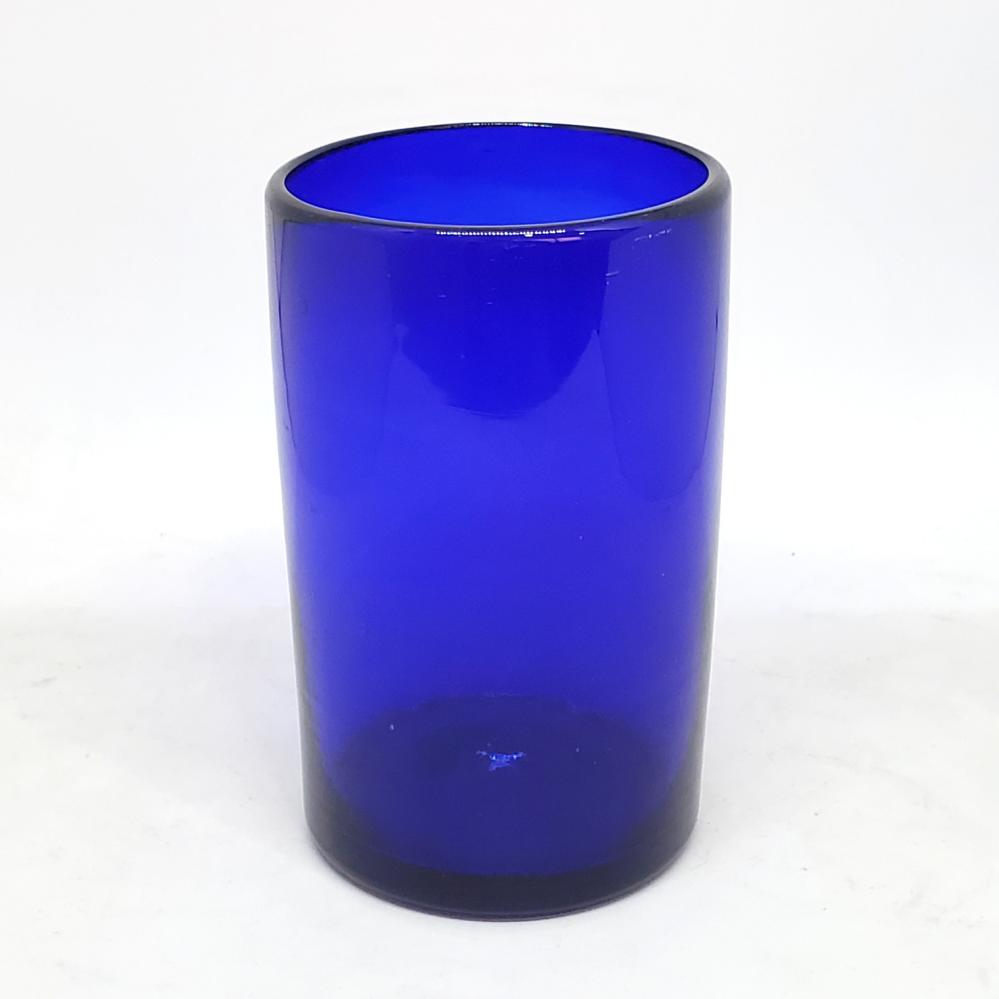 VIDRIO SOPLADO / Juego de 6 vasos grandes color azul cobalto / stos artesanales vasos le darn un toque clsico a su bebida favorita.